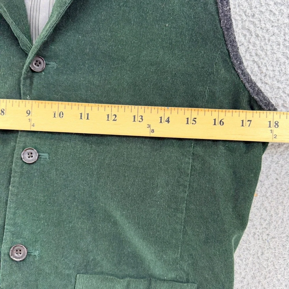 Vintage Gap Corduroy Vest Men Small Green Notched Lapel Button Up 90s Y2K